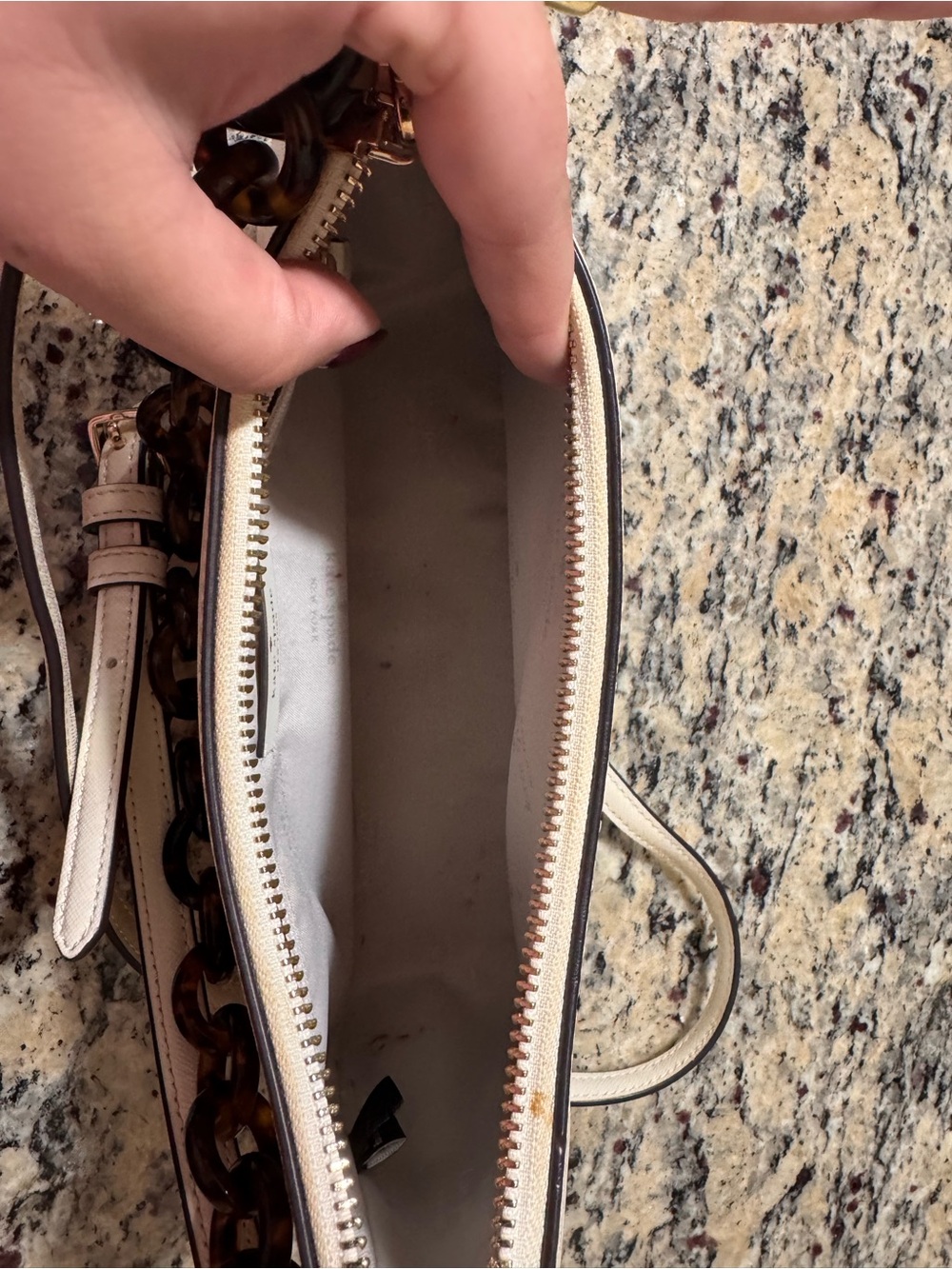 kate spade Cream Shoulder Bag with Tortoiseshell Accent - Picture 3 of 3